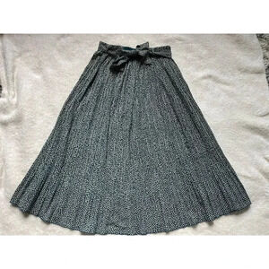 Lice Blue Women’s Skirt Maxi Small Elastic‎ Ruched Green Waist Metallic thread